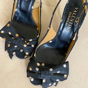 Valentino Garavani Navy Polka Dot Heels